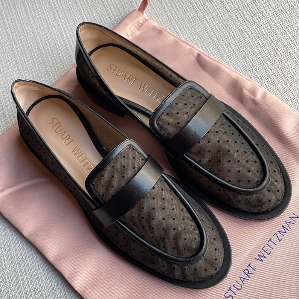 Stuart Weitzman Palmer Pindot Mesh Loafers - size 7